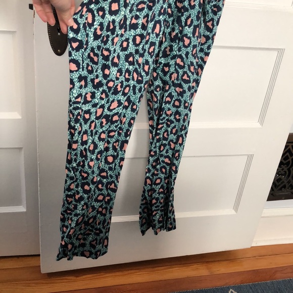 H&M awesome Animal Print Jumpsuit in Sz.8 Green/Pink/Navy - Picture 5 of 10